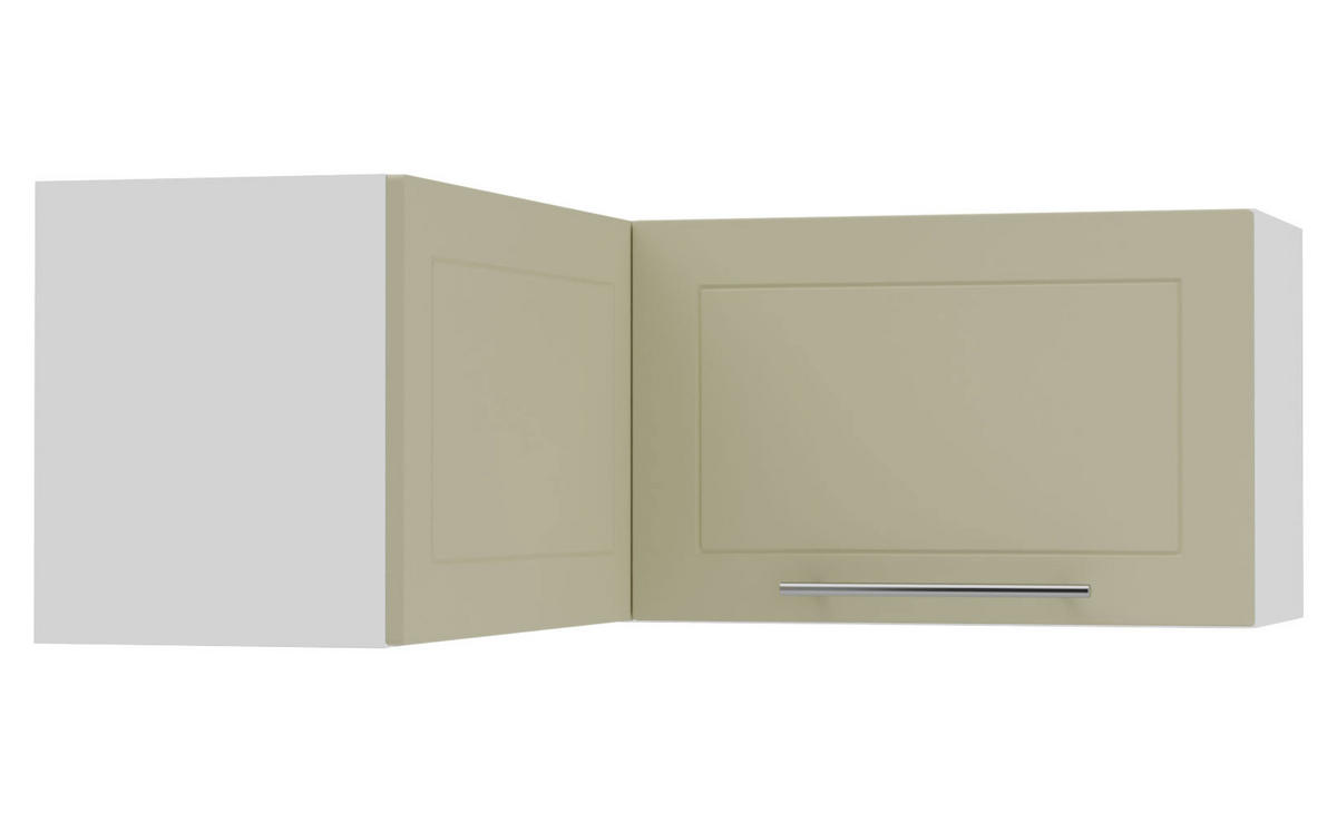 ECKHÄNGESCHRANK Kvantum W14/90/36 Vanille Matt / Weiß Matt 90 / 90 / 36cm - Creme/Weiß, Holz/Holzwerkstoff (90/36/90cm) - Feldmann-Wohnen