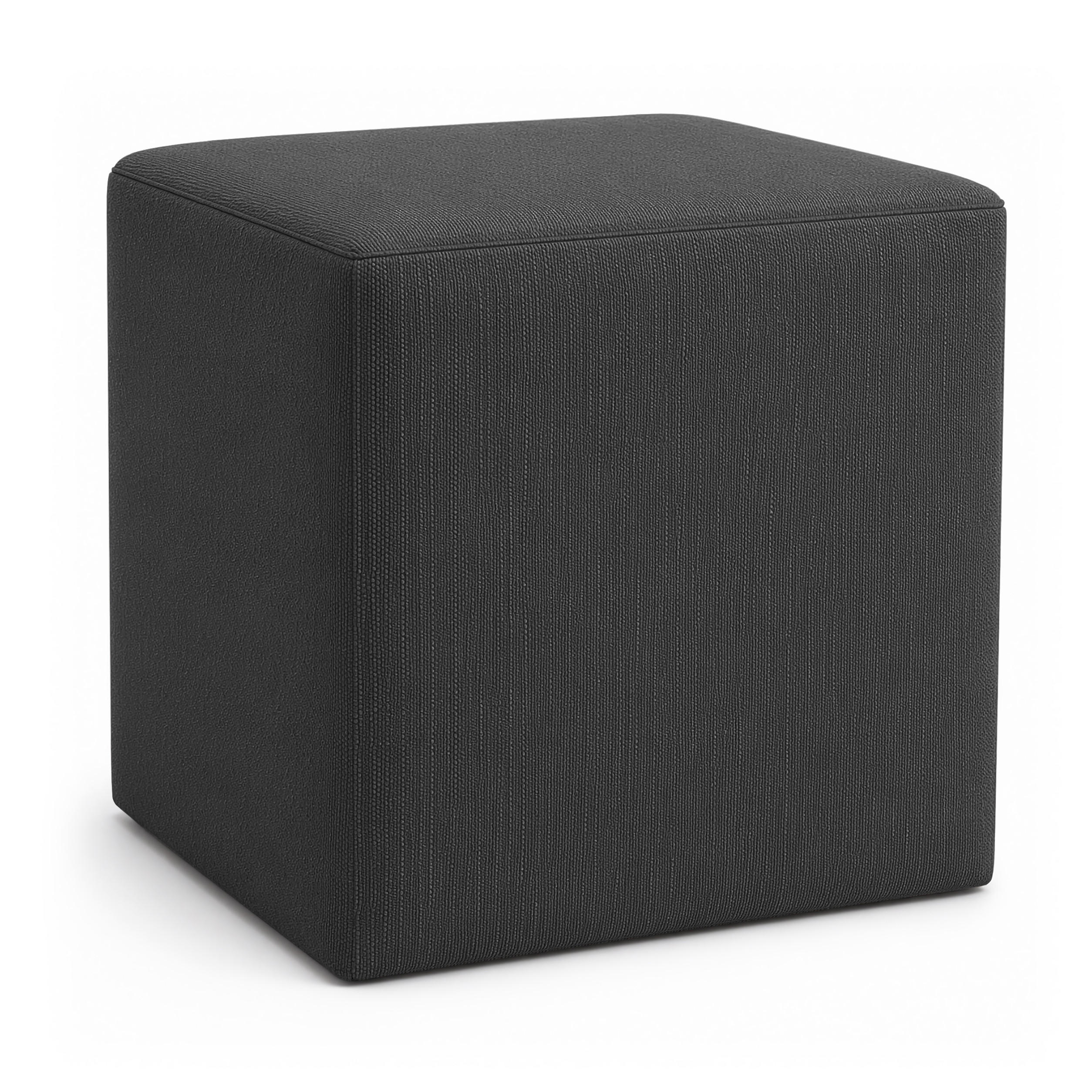 HOCKER M22 Anthrazit 41/45/41 cm eckig - Dunkelgrau, Textil (41.1/45/41.1cm) - Livojo