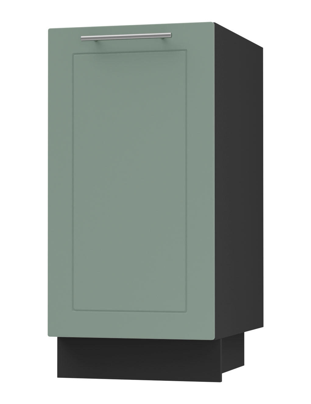 KÜCHENUNTERSCHRANK Kvantum D1D/40 Mint Matt / Schwarz Matt 40 / 50 / 82cm - Schwarz/Mintgrün, Holz/Holzwerkstoff (40/82/50cm) - Feldmann-Wohnen