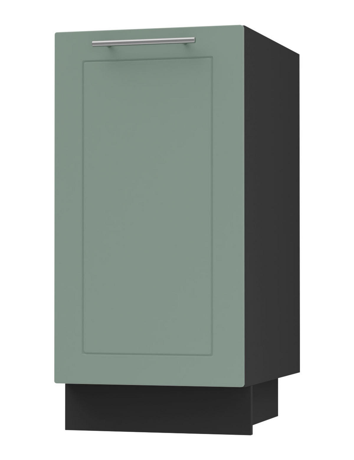 KÜCHENUNTERSCHRANK Kvantum D1D/40 Mint Matt / Schwarz Matt 40 / 50 / 82cm - Schwarz/Mintgrün, Holz/Holzwerkstoff (40/82/50cm) - Feldmann-Wohnen