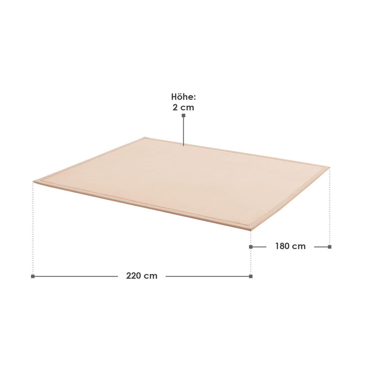 SPIELMATTE Maila beige 220 x 180 cm - Beige, Textil (180/2/220cm) - Juskys