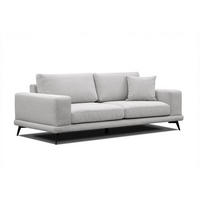 SOFA MEDIOLANE 3-Sitzer, hellgrau - Hellgrau, Holzwerkstoff/Textil (233/87/96cm) - Courtois Laville