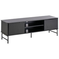 TV-MÖBEL Schwarz Glastonbury - Schwarz, Holzwerkstoff (140/46/40cm) - Beliani
