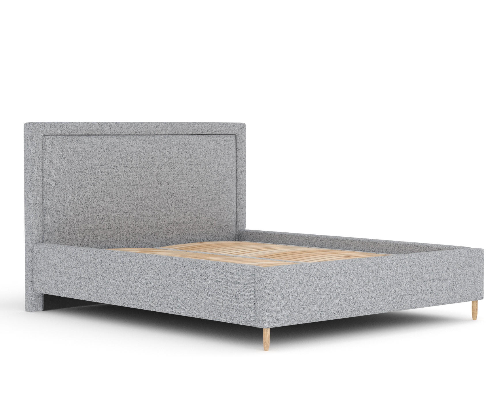 POLSTERBETT Ordina Grau 120/200 cm im Webstoff - Naturfarben/Grau, Holz/Holzwerkstoff (120/200cm) - Maison de Reve