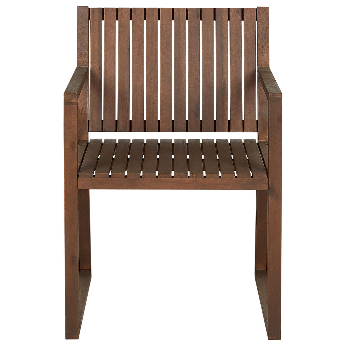 GARTENSTUHL Holz Dunkler Holzfarbton Sassari - Dunkelbraun, Holz (54/80/59cm) - Beliani