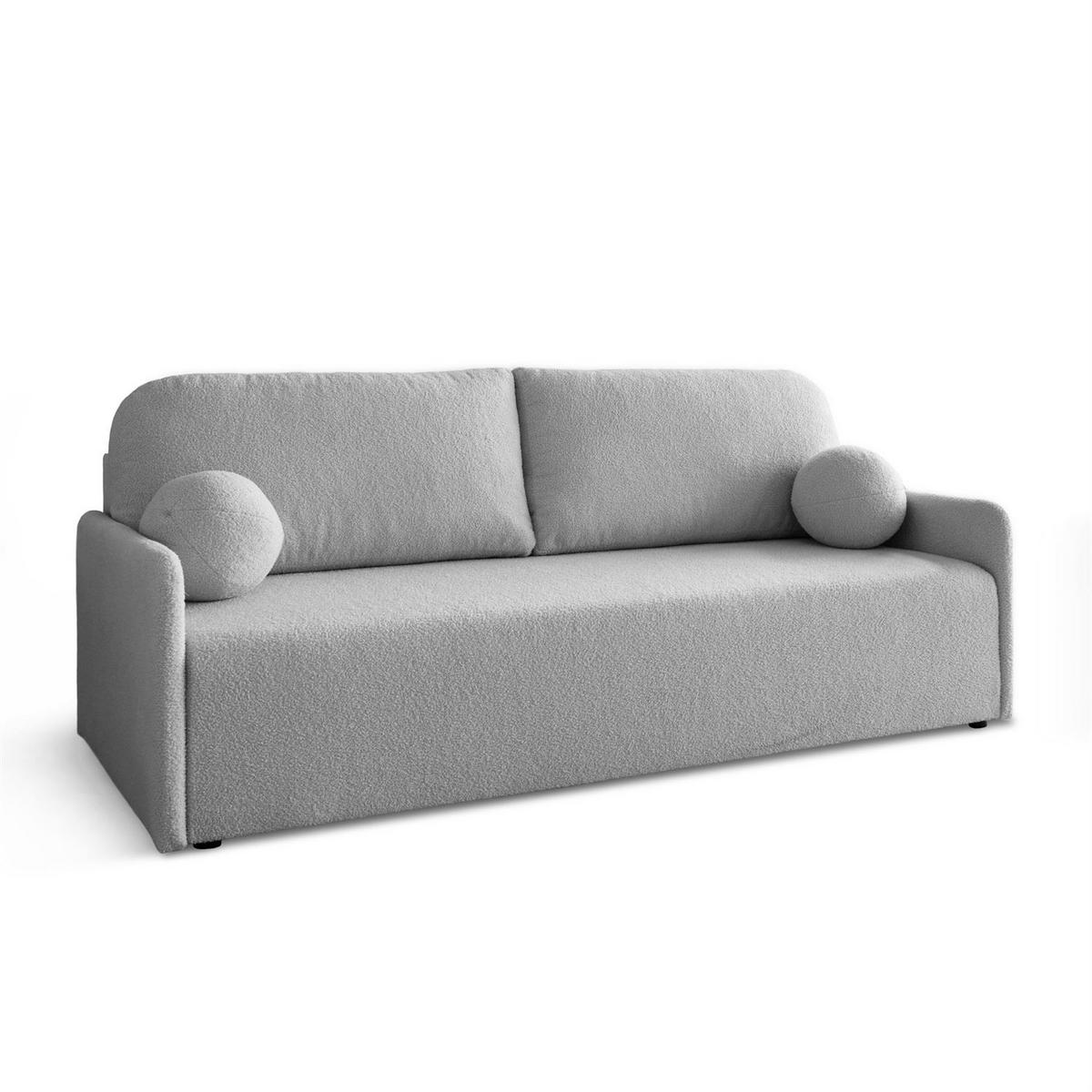Schlafsofa CUDDLE mit Schlaffunktion und Bettkasten, Quelle 83 - Hellgrau, Textil (207/90/90cm) - Lookway
