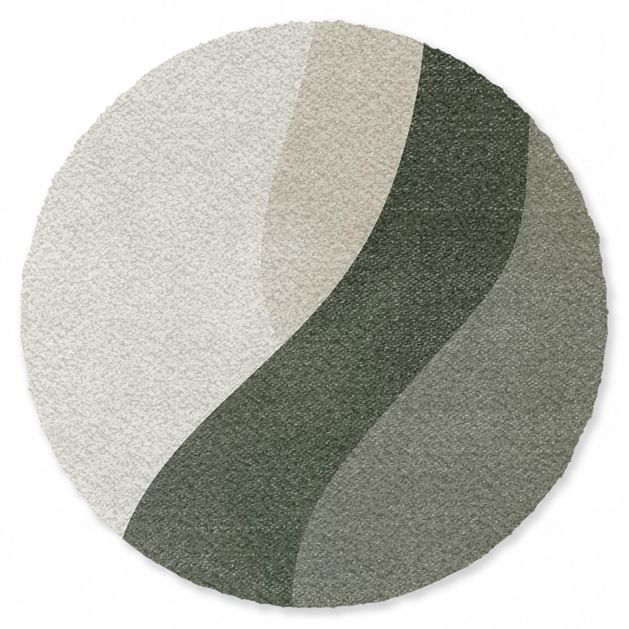 FUSSMATTE Japandi - Grün - Abstrakt - Modern Schmutzfänger 90x90 cm - Olivgrün, Kunststoff/Textil (90/0.4cm) - MuchoWow