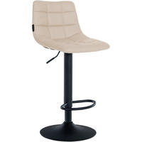 BARHOCKER James Kunstleder schwarz creme - Creme/Schwarz, Kunststoff/Metall (43/108.5/46.5cm) - TPFLiving