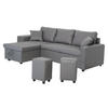 ECKSOFA Tony Grau 3 Plätze - Grau, Kunststoff (146/238cm) - Happy Garden