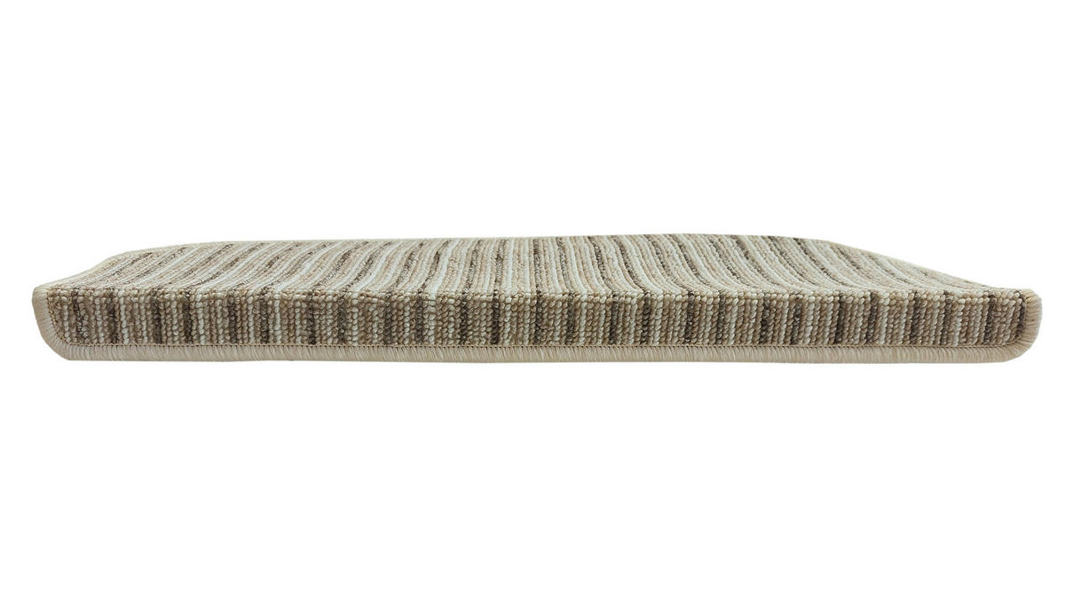 STUFENMATTE Set. 15 Stück "Rimini" Nadelfilz gestreift Beige 24 x 65 cm - Beige/Creme, Textil (24/65/4cm) - oKu-Tex