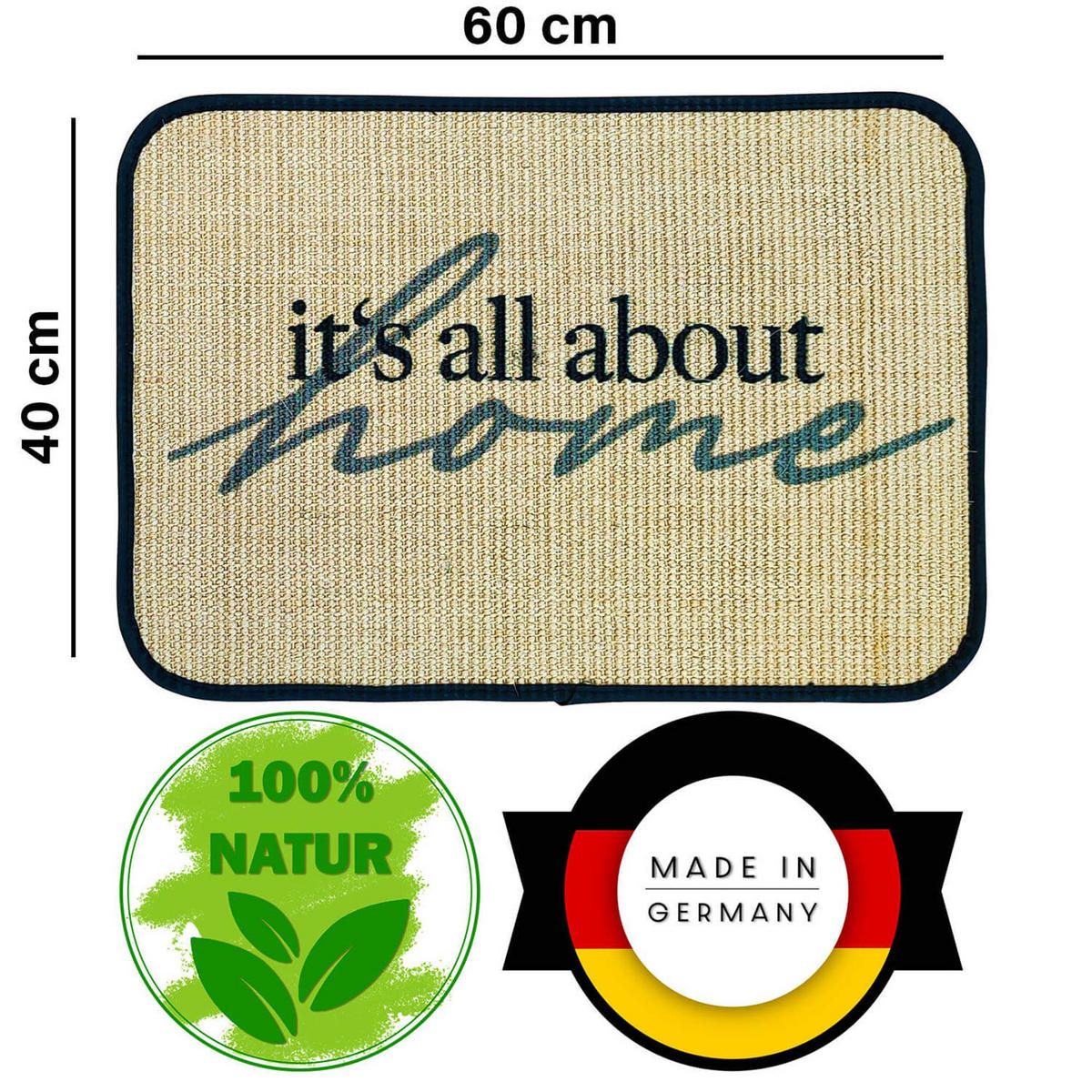 FUSSMATTE ECO-SISAL - Dunkelgrün, Textil (40/60cm) - WohnDirect