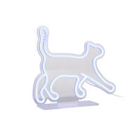 NEON Light Walking Cat 2/27/31 cm - Blau, Kunststoff (2/27/31cm) - Leitmotiv