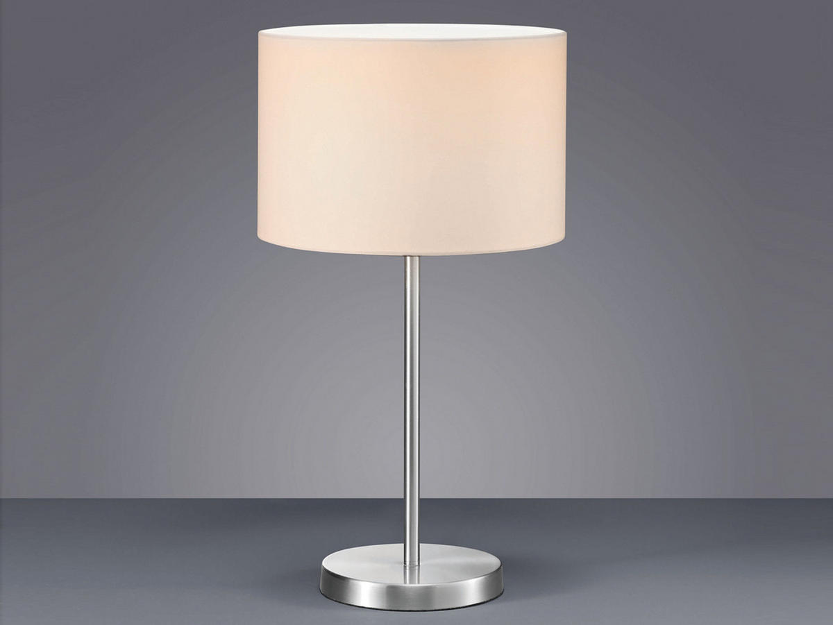 LED-TISCHLAMPE Stoffschirm Weiß, dimmbar, Höhe 55cm - Weiß, Textil (30/30/55cm) - meineWunschleuchte