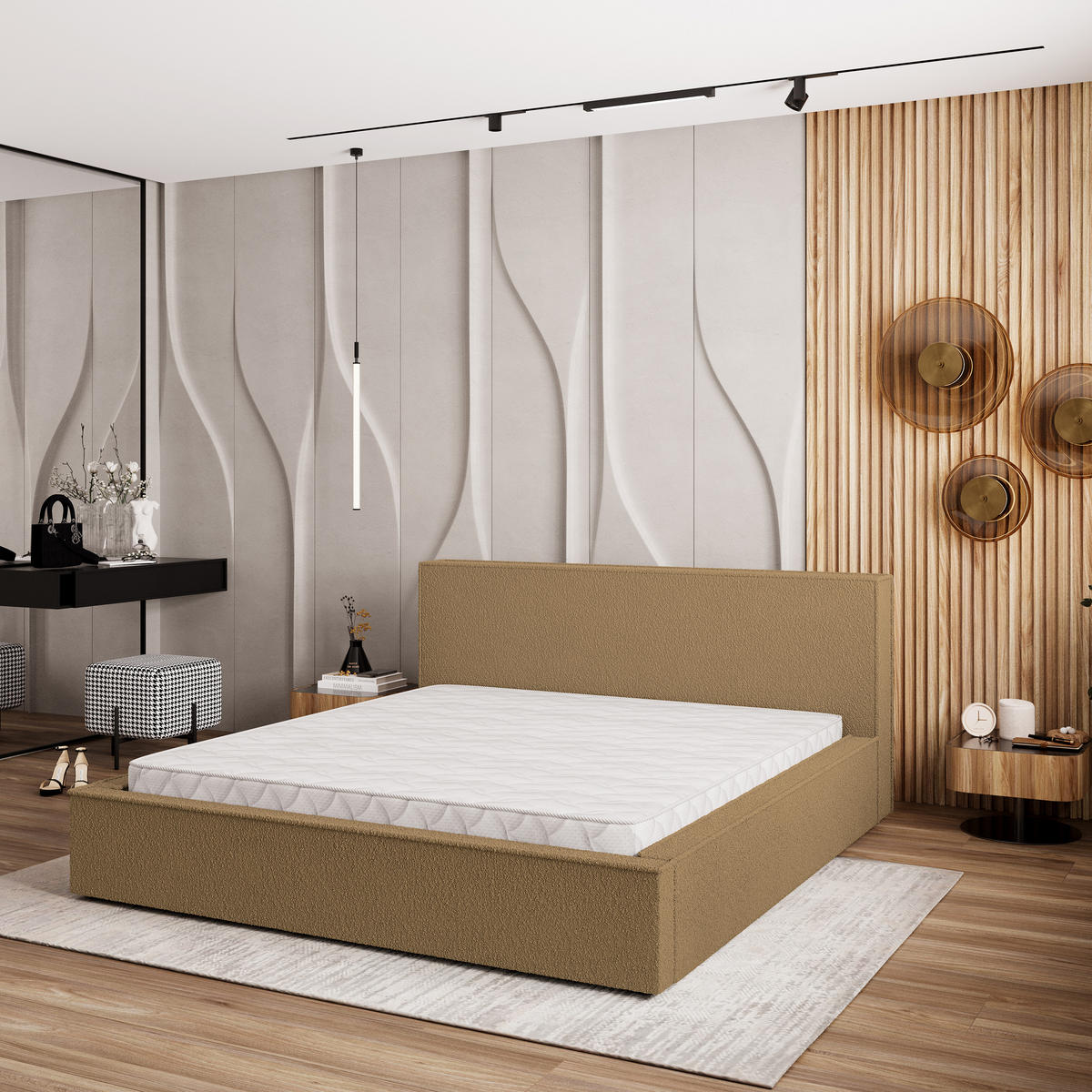 POLSTERBETT CELORA 180x200 cm mit Bettkästen - Orange - Orange, Holz (180/200cm) - MASSENO