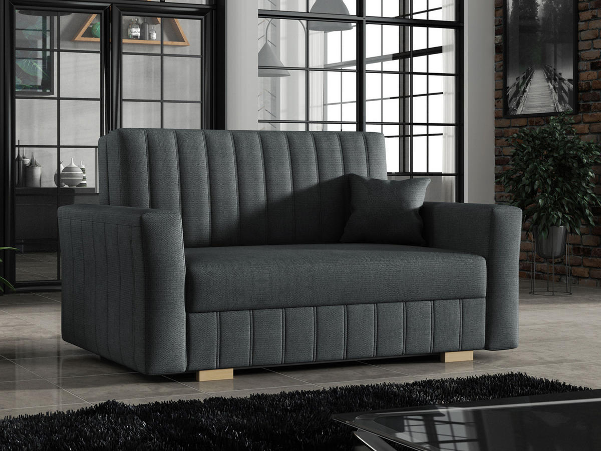 SCHLAFSOFA Viva Glam II - Graphitfarben/Naturfarben, Holz/Kunststoff (145/85/98cm) - MIRJAN24