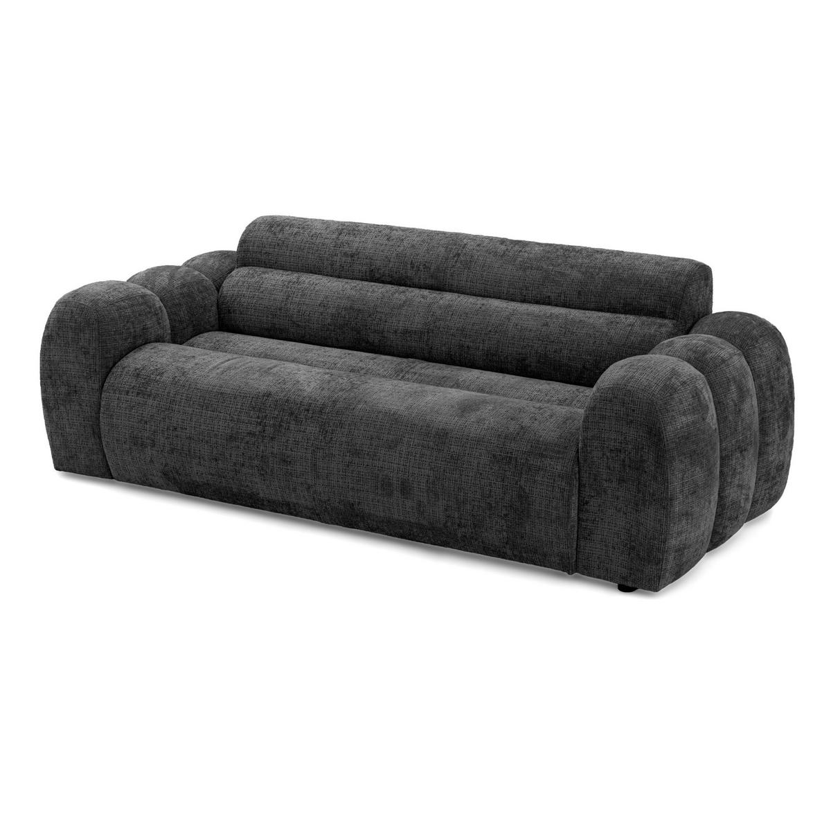 2-SITZER modulares Sofa VEER, Breite 213 cm Chenille Webstoff Anthrazit - Anthrazit/Schwarz, Holz/Kunststoff (213/75/95cm) - Muffo