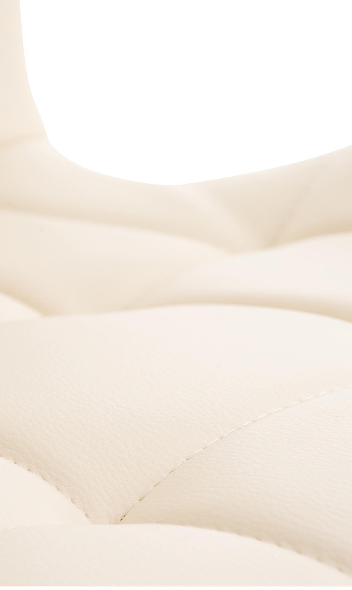 STUHL Lederlook creme - Eukalyptusholzfarben/Creme, Holz/Textil (50/88/63cm) - CLP