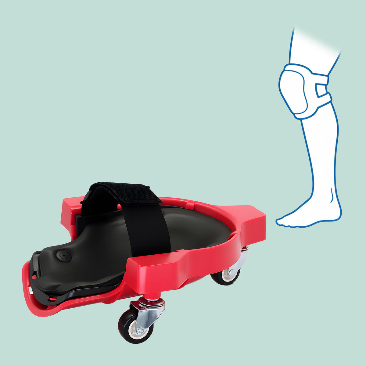 CHNIČE Červená 2-dílná-sada na kolečkách - různobarevná, textil/plast (22/29.5cm) - Relaxdays