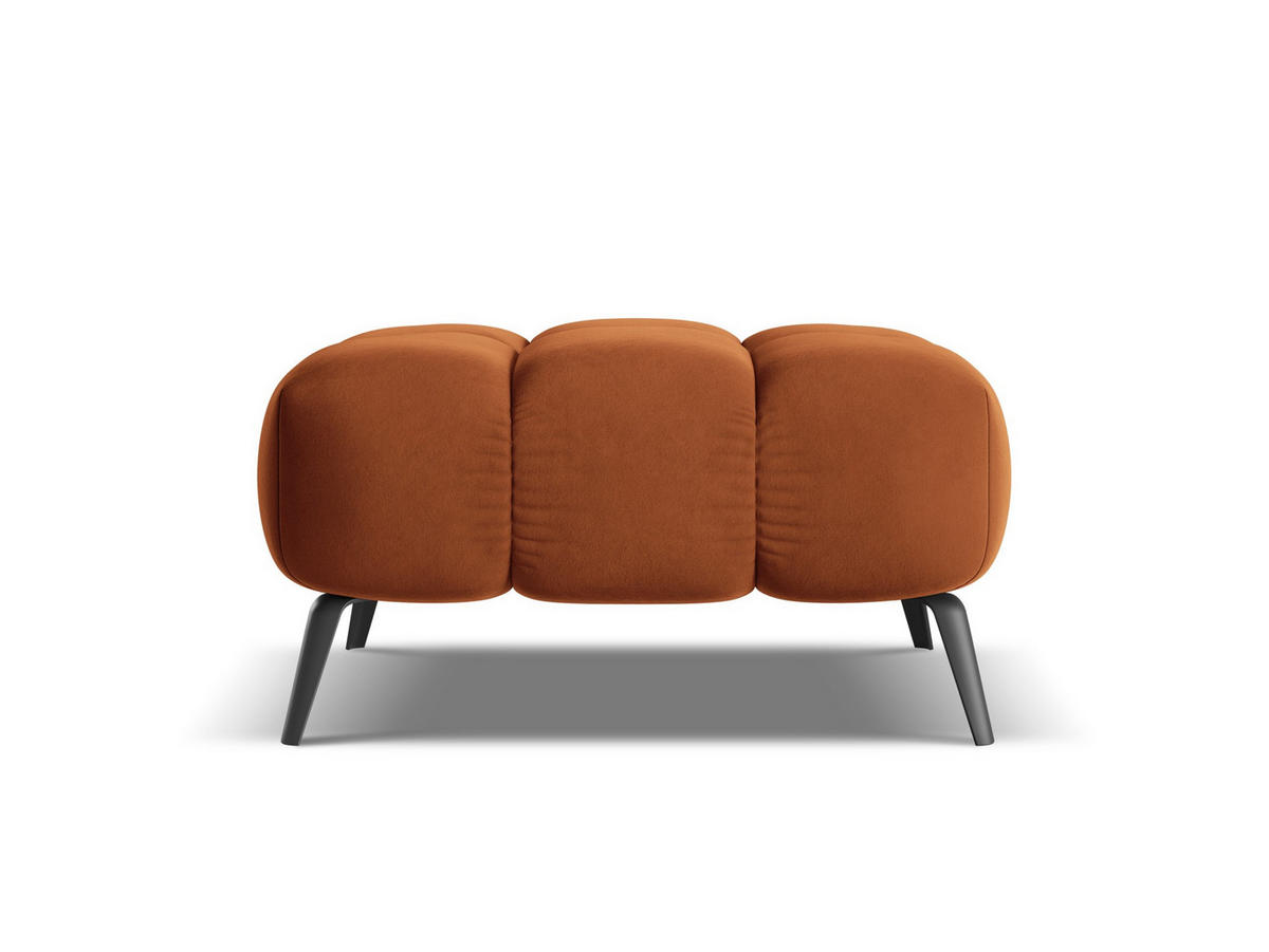 POUF Samt Stoff Orange - Terra cotta/Schwarz, Textil/Metall (78/41/60cm) - Makamii