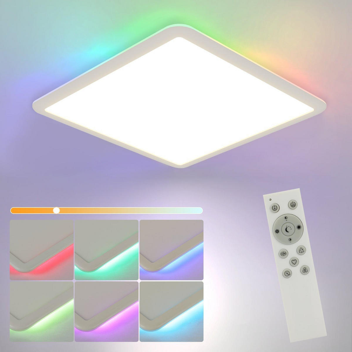 LED-DECKENLEUCHTE Schild 31/31/3 cm - Schwarz, Kunststoff (31/31/3cm) - Nettlife