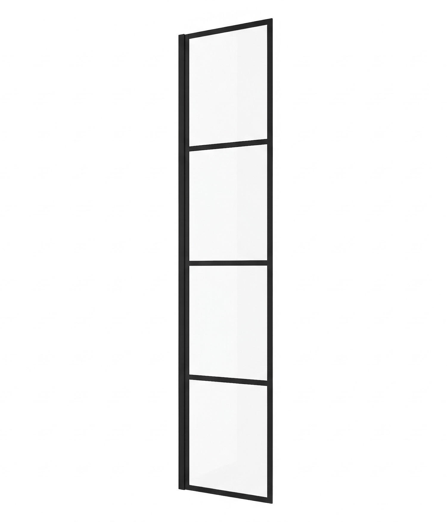 DUSCHWAND Essos - 40 x 200 cm - Schwarz - Walk-In Duschabtrennung aus Sicherheitsglas - Schwarz, Glas (40/200cm) - Badplaats
