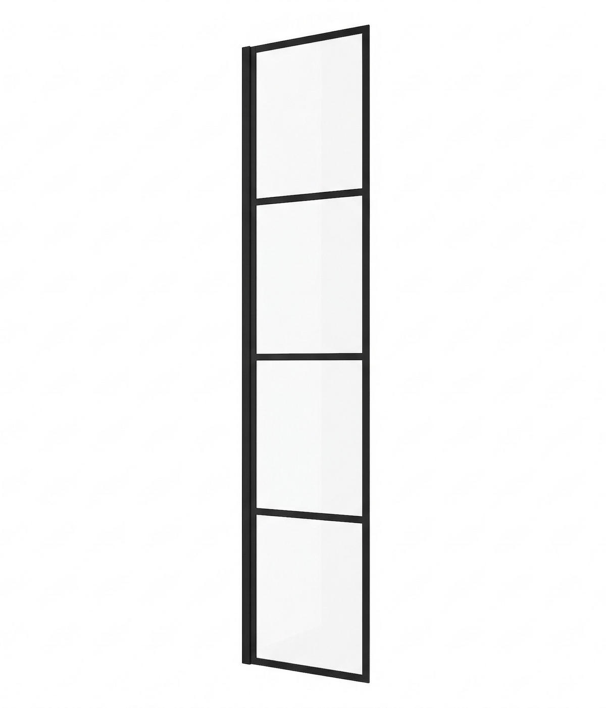 DUSCHWAND Essos - 40 x 200 cm - Schwarz - Walk-In Duschabtrennung aus Sicherheitsglas - Schwarz, Glas (40/200cm) - Badplaats