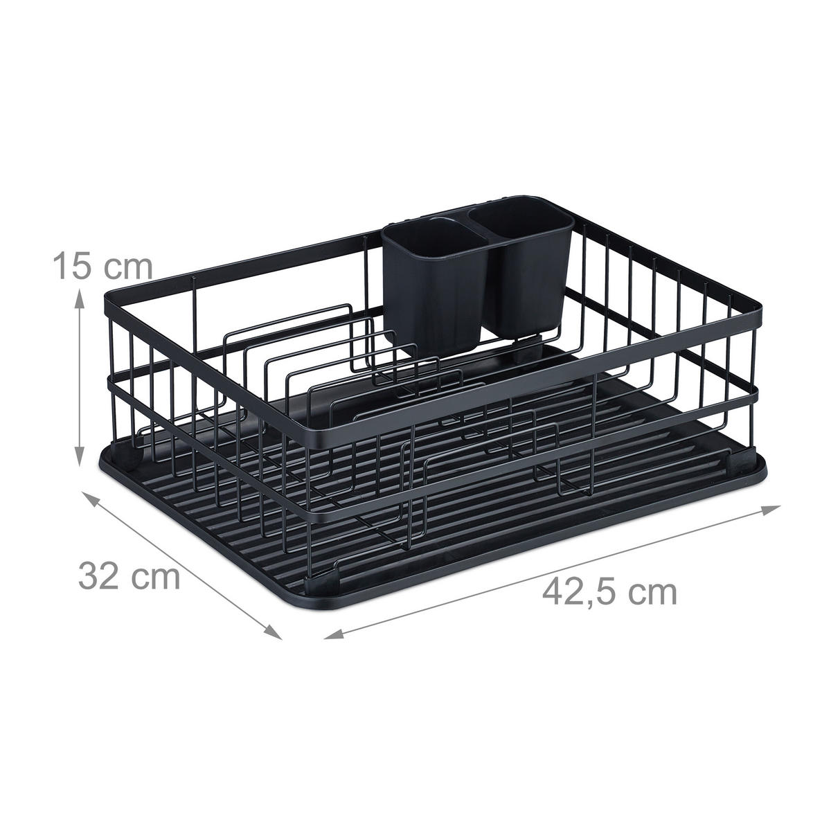 ABTROPFGESTELL - Schwarz, Kunststoff/Metall (42.5/15/32cm) - Relaxdays