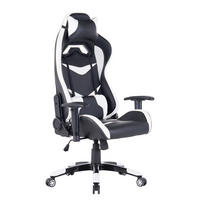 GAMINGCHAIR - Kunstleder - Schwarz / Weiß - Schwarz/Weiß, Kunststoff/Metall (68/126/59cm) - home24