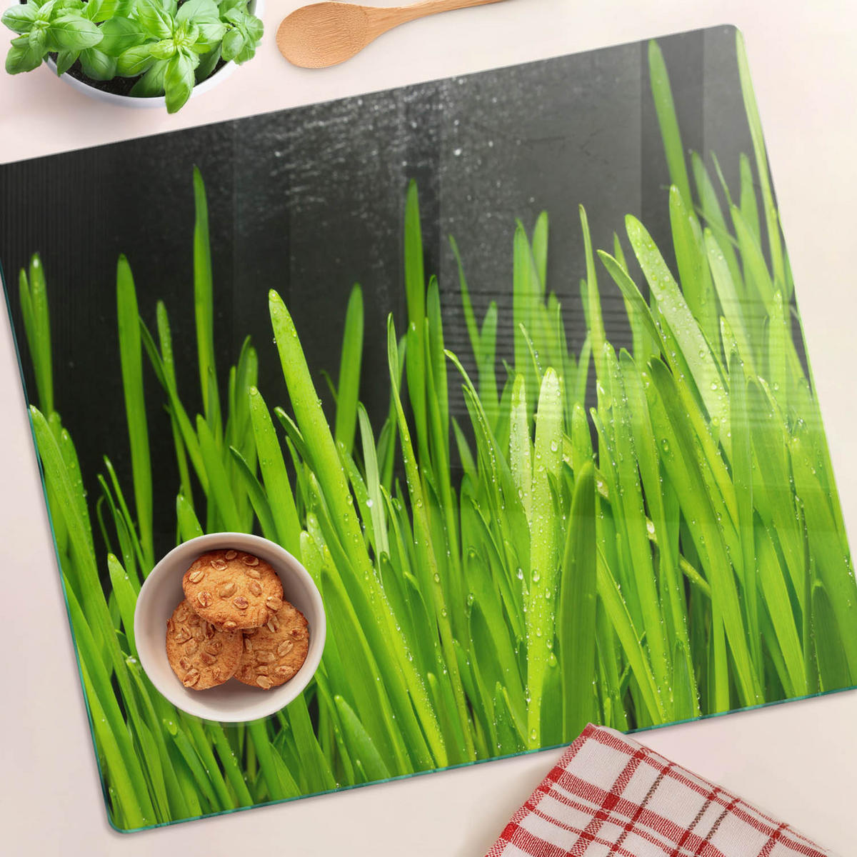 GLASPLATTE 60x52 cm Gras - Grün, Glas (60/0.4/52cm) - TULUP