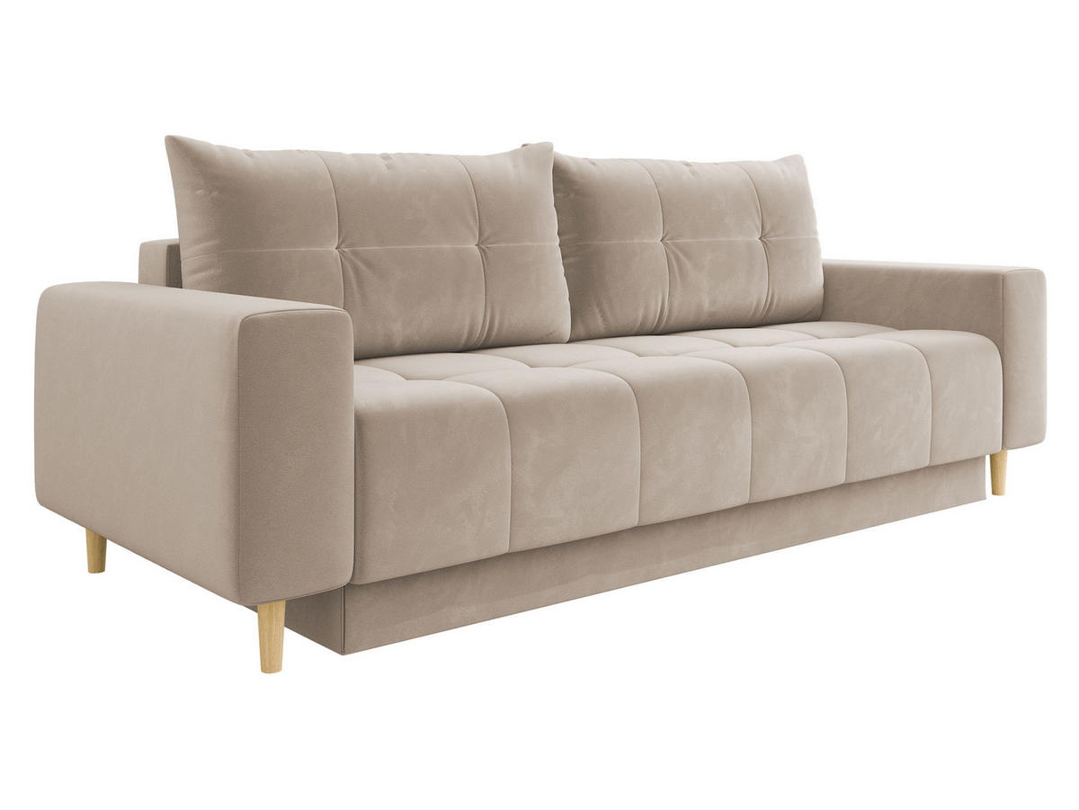 SCHLAFSOFA Santi - Creme, Holz/Textil (244/88/96cm) - MIRJAN24