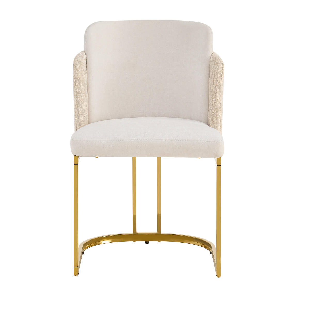 ESSZIMMERSTUHL 2er Set Chenille Beige Gold Modern - Beige, Textil (61.5/86/53.5cm) - FLIEKS