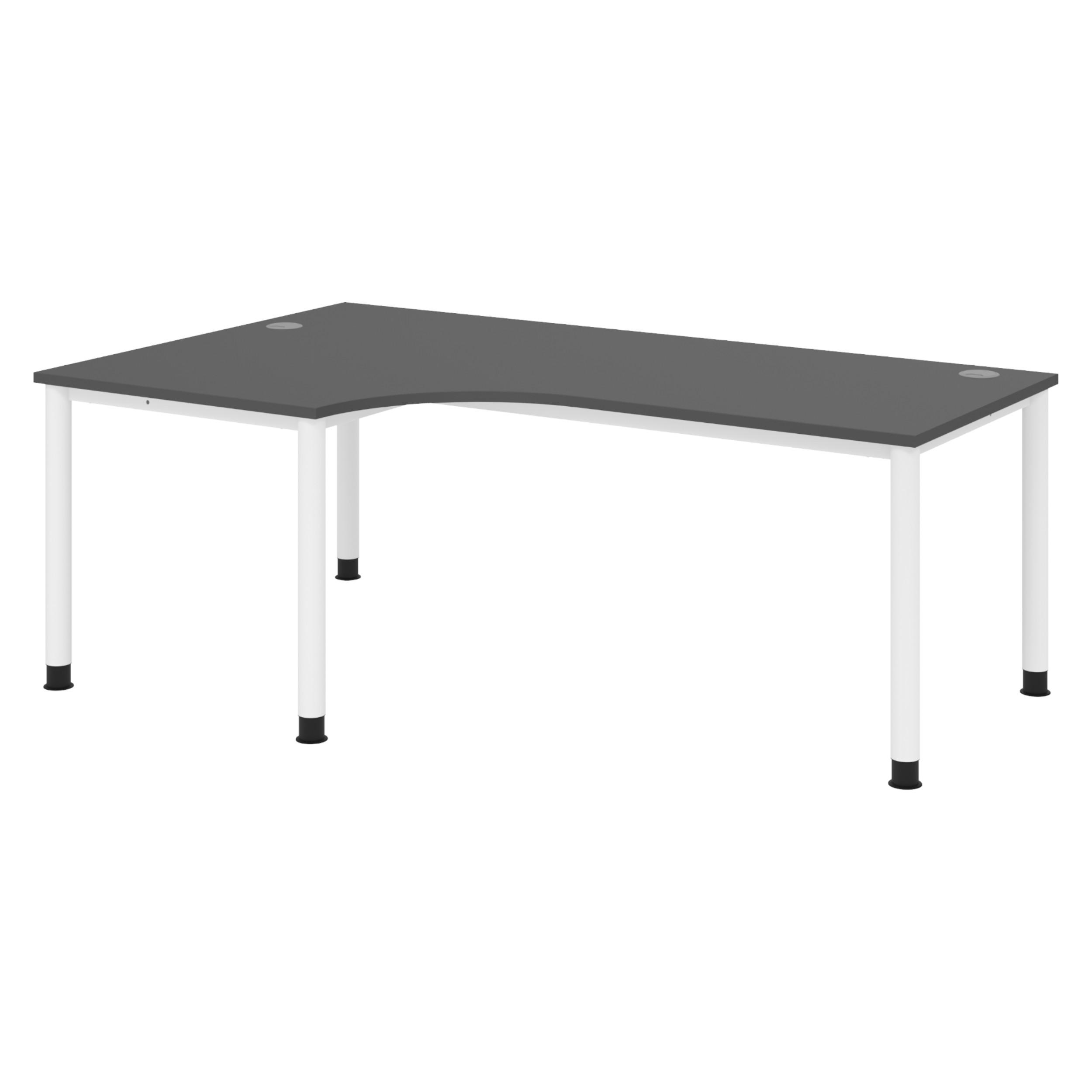 bümö Schreibtisch Graphit, Weiß 200x74x120 cm