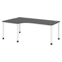 SCHREIBTISCH Serie-H 120/200/74 cm in Graphitfarben/Weiß - Graphitfarben/Weiß, Holzwerkstoff (120/200/74cm) - bümö