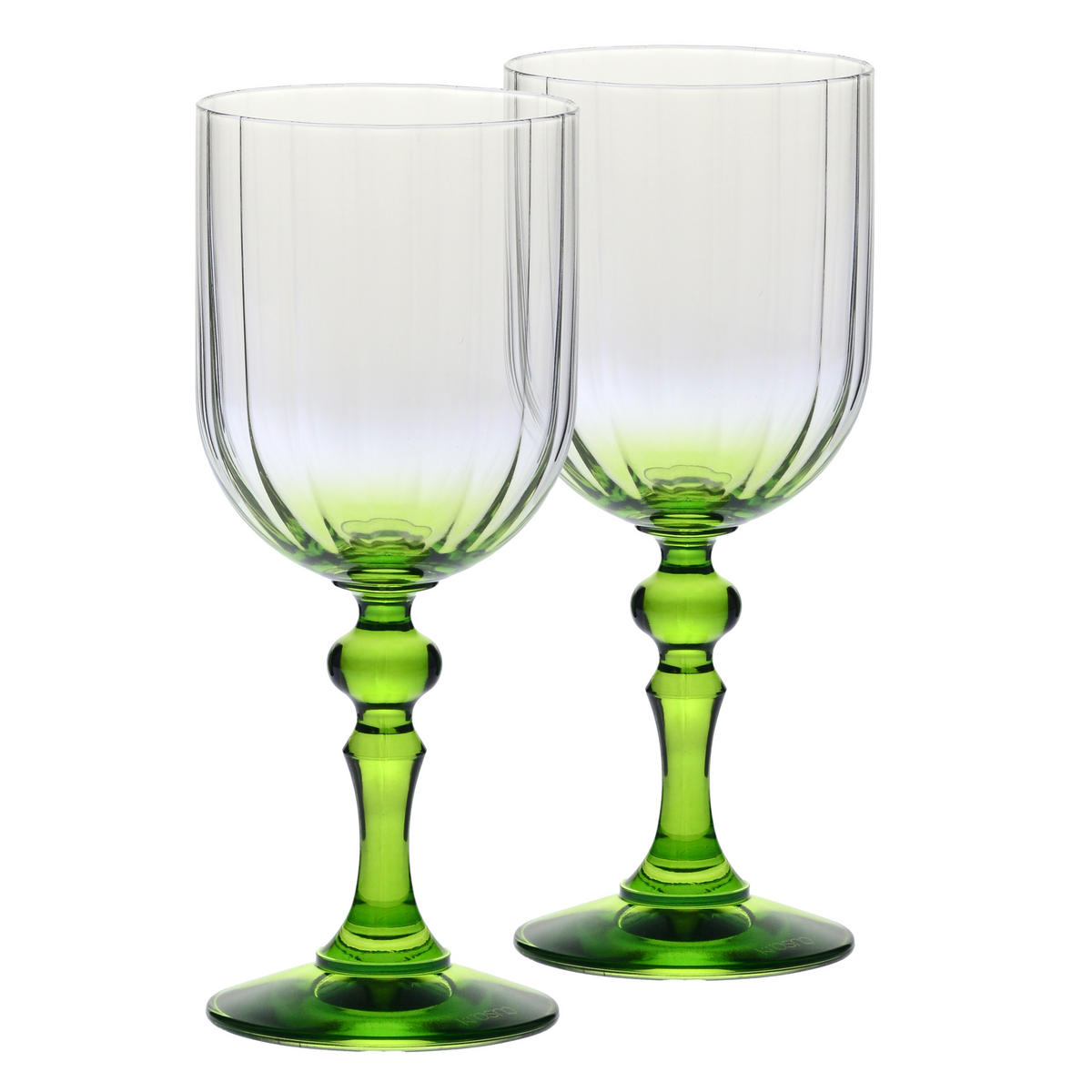 WEINGLÄSER, 2er-Set, 300 ml - Hellgrün/Grün, Glas (0.3L) - Krosno Glass