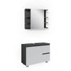 BADMÖBEL-SET J-Shape Anthrazit 2 Teile - Anthrazit/Weiß, Holzwerkstoff (80/60/33cm) - Vicco