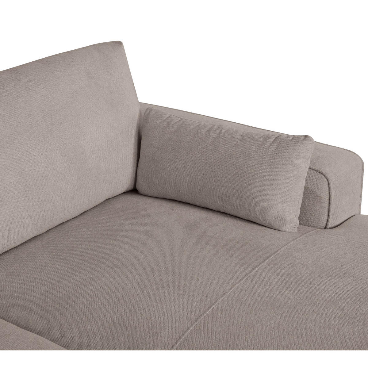 ECKSOFA Webstoff Beige - Beige/Schwarz, Holz/Textil (305/105cm) - Furnhouse