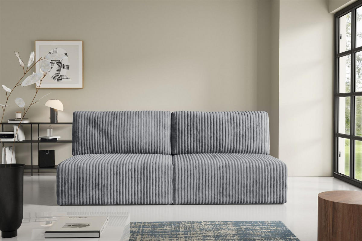 SCHLAFSOFA Natalia Xs - Grau, Holzwerkstoff/Textil (216/85/105cm) - Fun Möbel