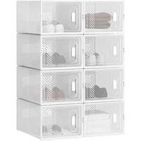 SCHUHBOX 8 St.er Set , Kunststoff - Transparent/Weiß, Kunststoff (50/75/35.5cm) - Woltu