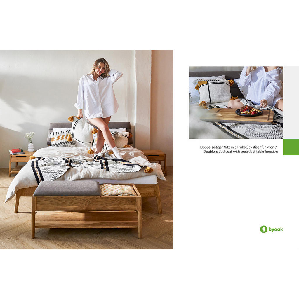 Thumbnail - byoak Bettbank, Kernbuche, Holz, Kernbuche, 107x46x47 cm, Esszimmer, Bänke, Sitzbänke