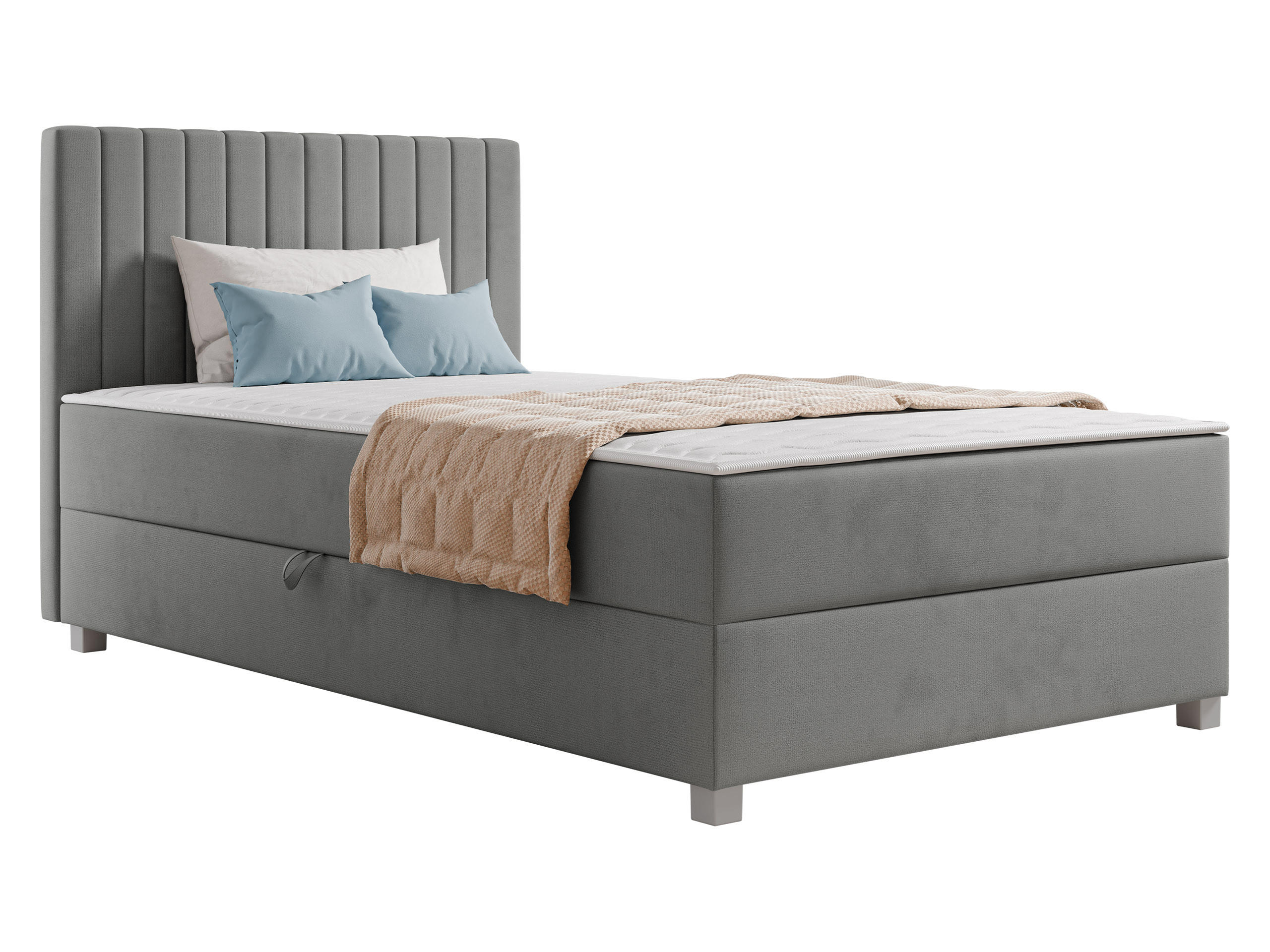 BOXBETT Viki - Silberfarben/Grau, Holzwerkstoff/Kunststoff (120/200cm) - MIRJAN24