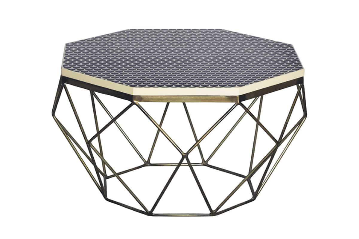 COUCHTISCH DIAMOND Eisen rechteckig Schwarz|Weiß 69cm - Schwarz/Weiß, Kunststoff/Metall (69/69/39cm) - riess-ambiente