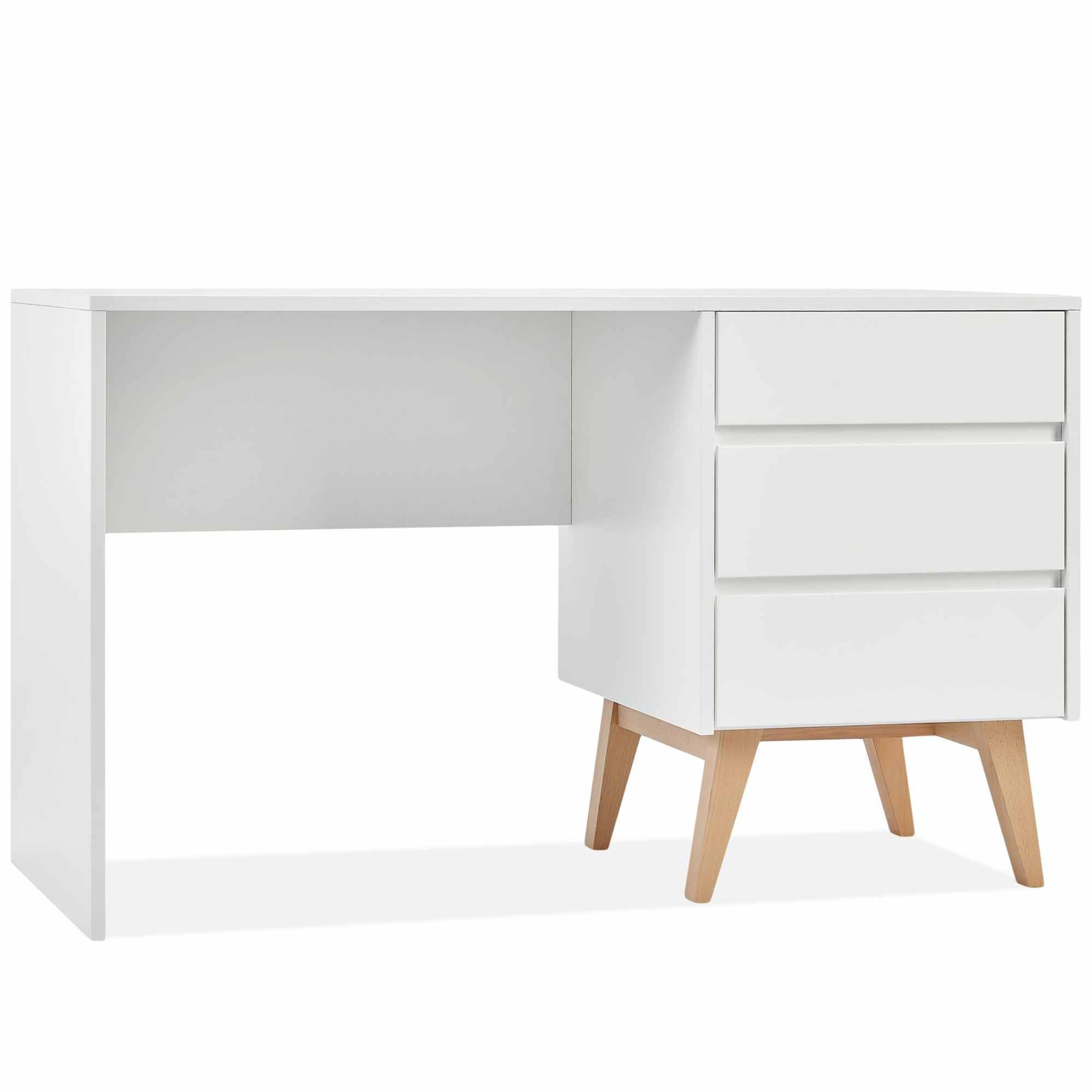 KINDERSCHREIBTISCH mit Schubladen Dambi - Weiß, Holz (125/63/75cm) - KONSIMO®