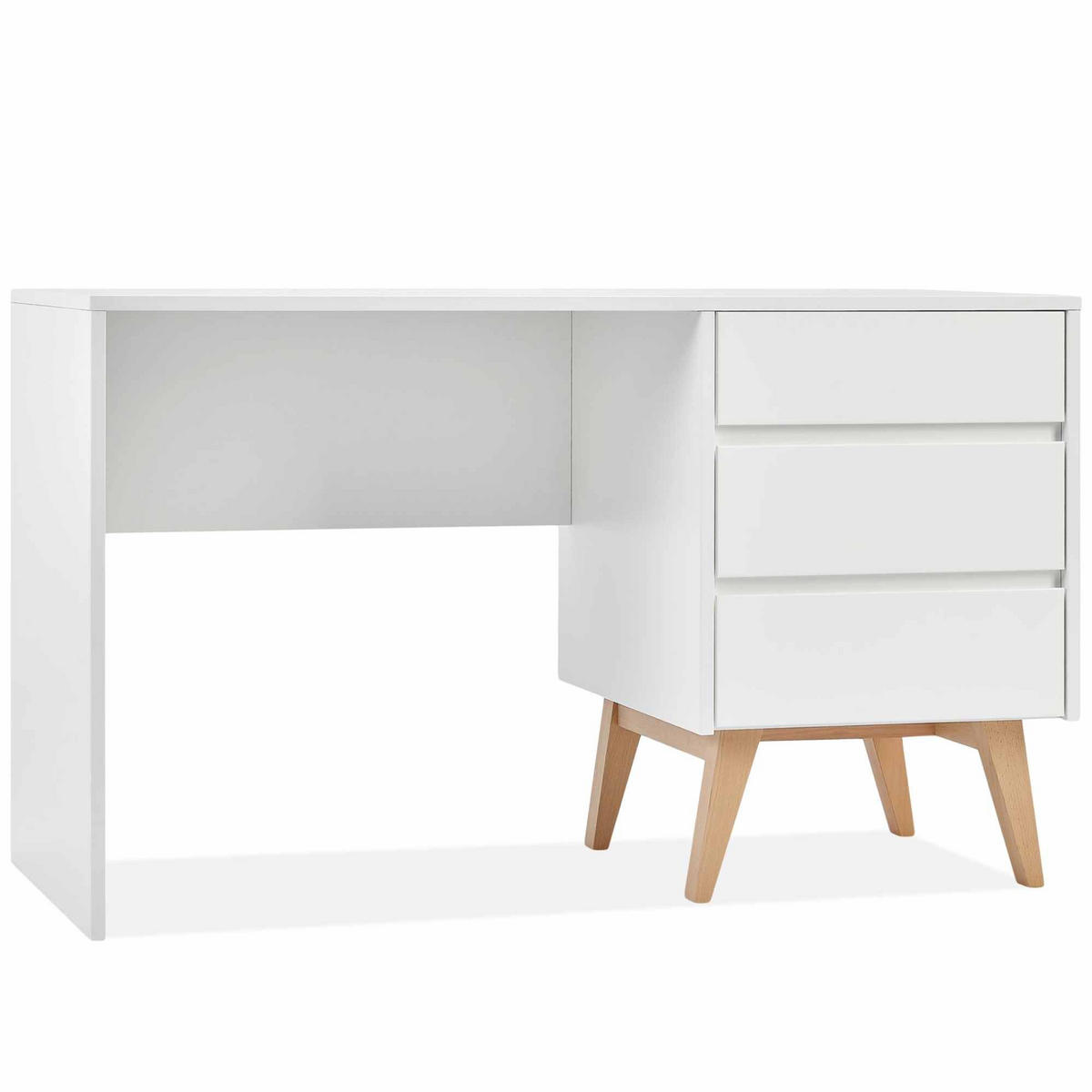 KINDERSCHREIBTISCH mit Schubladen Dambi - Weiß, Holz (125/63/75cm) - KONSIMO®