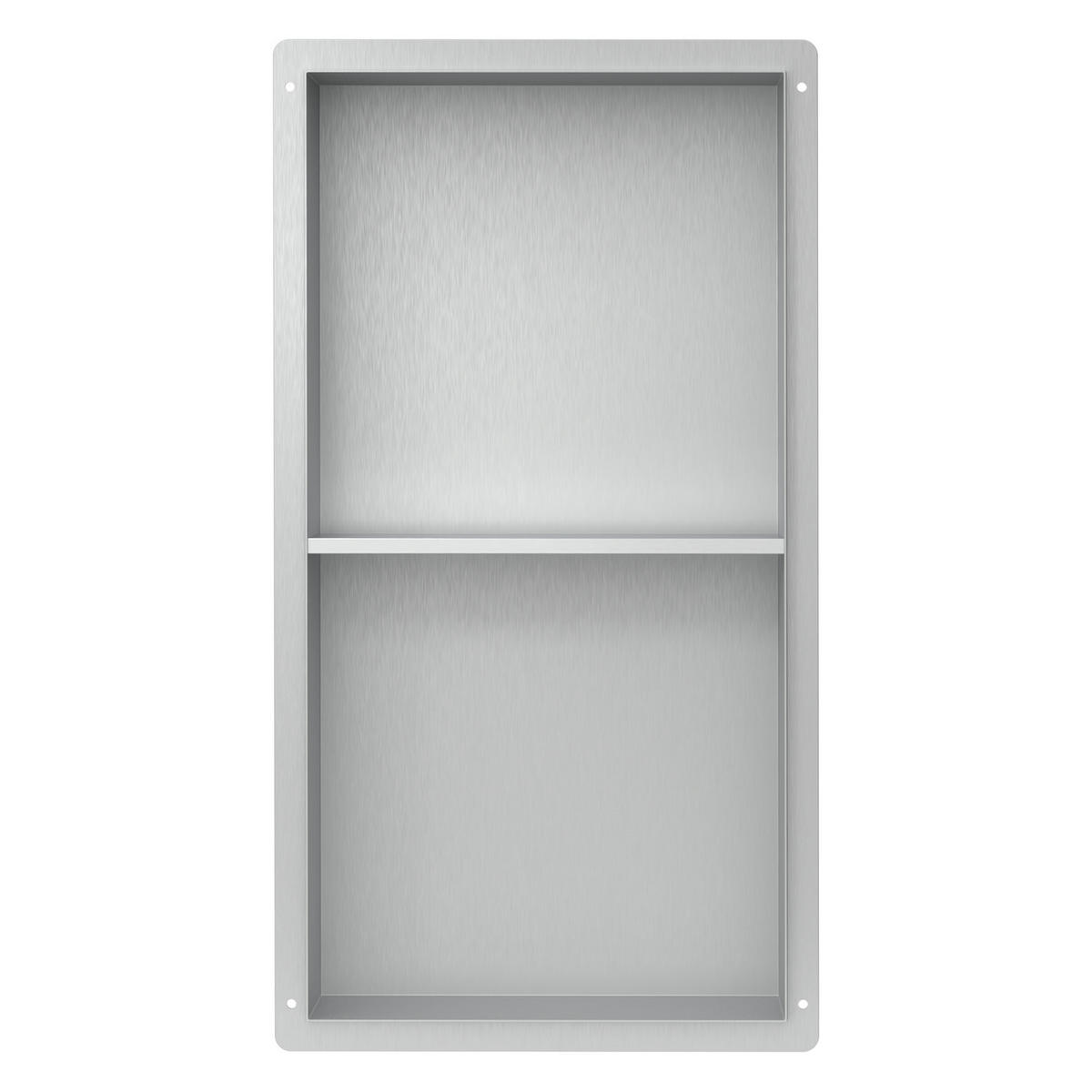 DUSCHNISCHE Silber 30/60 cm - Silberfarben, Metall (64/10/34cm) - LuxeBath