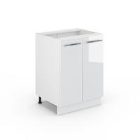 KÜCHENUNTERSCHRANK Fame-Line Weiß Hochglanz 60 cm ohne AP - Weiß Hochglanz/Weiß, Holzwerkstoff (60/82/51.6cm) - Vicco