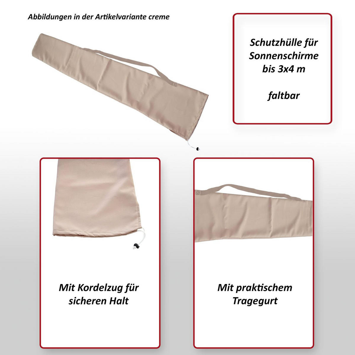 SCHUTZHÜLLE FÜR SONNENSCHIRM Anthrazit - Anthrazit, Textil (33/270/1cm) - MCW