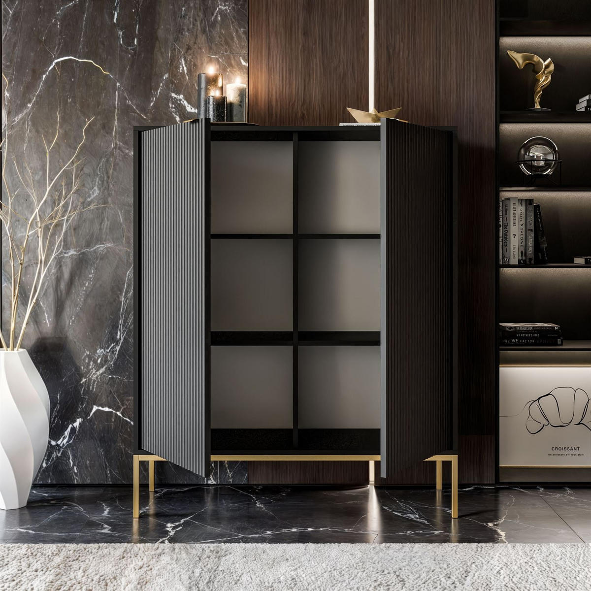 HIGHBOARD CORTADO GOLD K104 ZWEIFLUEGELIG SCHWARZ - Schwarz, Holzwerkstoff (104/125/39cm) - Lookway