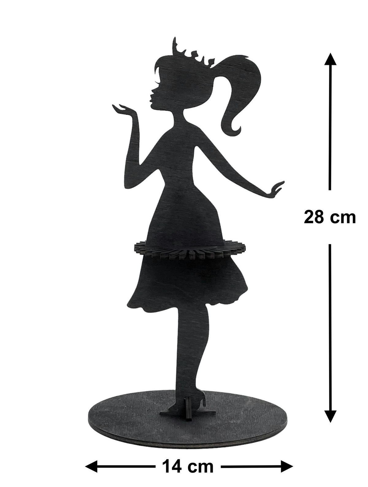 SERVIETTENHALTER aus Holz 28 cm Schwarz - Schwarz, Holz (14/28/14cm) - DanDiBo