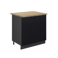 KÖKSUNDERSKÅP Fame-Line, Svart randig/antracit, 80 cm Auksinis ąžuolas stalviršis - Antracit/Svart, Träbaserade material (80/82/60cm) - Vicco