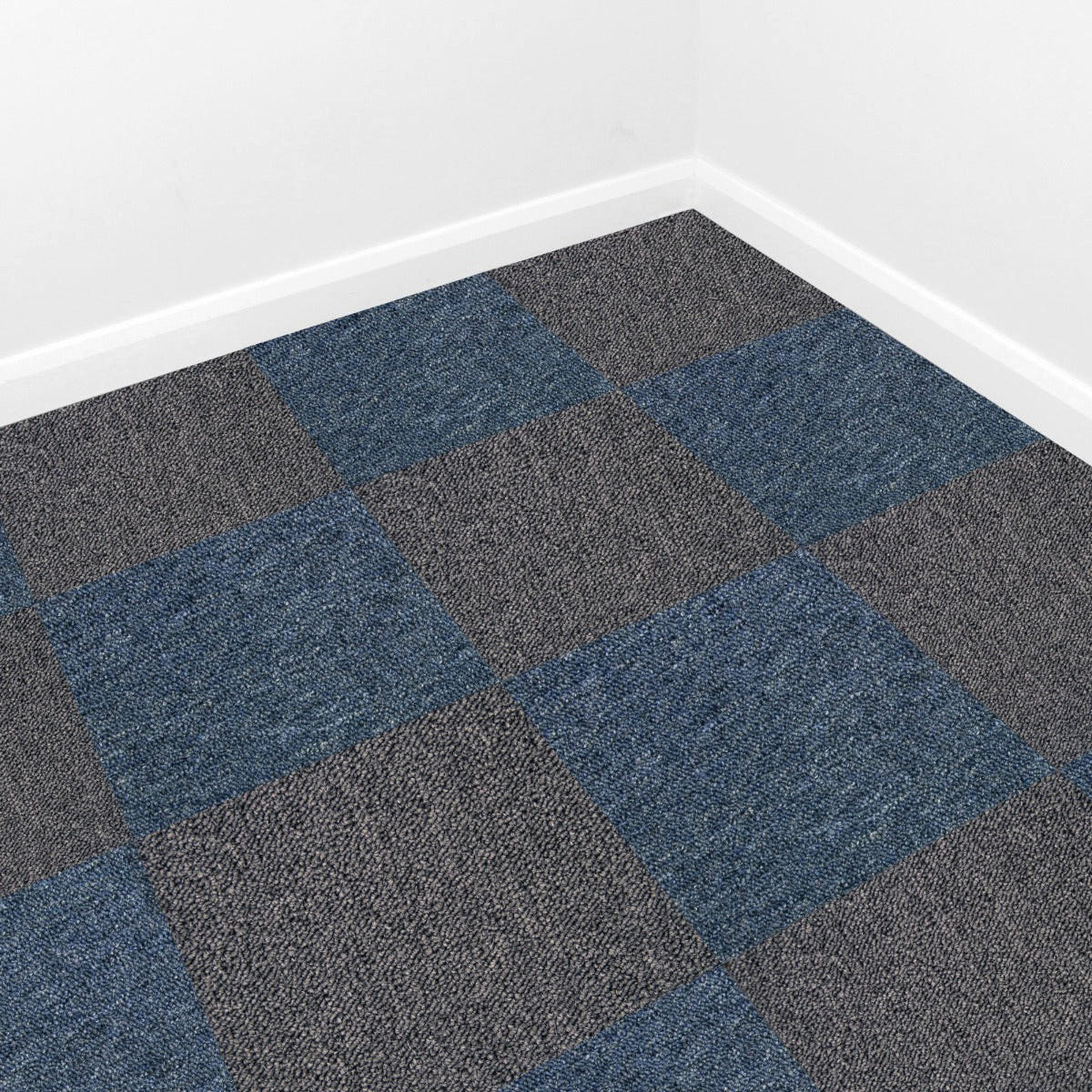 TEPPICHFLIESEN 50 x 50cm Kohle-Schwarz & Sturmblau 10m² - Blau/Dunkelgrau, Textil (50/50/1cm) - Monstershop